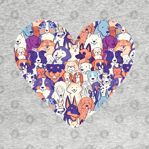 Dog breeds pattern in a heart by Yarafantasyart